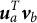 u Subscript a Superscript upper T Baseline v Subscript b