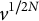 v Superscript 1 divided by 2 upper N