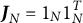 upper J Subscript upper N Baseline equals 1 Subscript upper N Baseline 1 Subscript upper N Superscript upper T