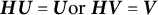 upper H upper U equals upper U or upper H upper V equals upper V