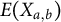 upper E left parenthesis upper X Subscript a comma b Baseline right parenthesis