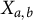 upper X Subscript a comma b