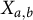 upper X Subscript a comma b