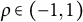 rho element of left parenthesis negative 1 comma 1 right parenthesis