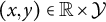 left parenthesis x comma y right parenthesis element of double struck upper R times script upper Y