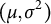 left parenthesis mu comma sigma squared right parenthesis