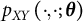 p Subscript caret Baseline upper X upper Y left parenthesis dot comma dot semicolon theta right parenthesis
