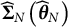 ModifyingAbove upper Sigma Subscript upper N Baseline With caret left parenthesis ModifyingAbove theta Subscript upper N Baseline With caret right parenthesis
