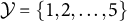 script upper Y equals StartSet 1 comma 2 comma midline horizontal ellipsis comma 5 EndSet