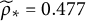 rho Subscript asterisk Baseline overtilde equals 0.477