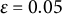 epsilon equals 0.05