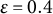 epsilon equals 0.4