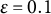 epsilon equals 0.1
