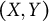 left parenthesis upper X comma upper Y right parenthesis
