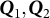 upper Q 1 comma upper Q 2