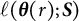 script l left parenthesis theta left parenthesis r right parenthesis semicolon upper S right parenthesis