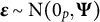 epsilon tilde backslash operatorname normal upper N left parenthesis 0 Subscript p Baseline comma upper Psi right parenthesis