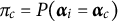pi Subscript c Baseline equals upper P left parenthesis alpha Subscript i Baseline equals alpha Subscript c Baseline right parenthesis