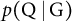 tilde p left parenthesis upper Q vertical bar upper G right parenthesis