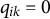 q Subscript i k Baseline equals 0