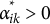 alpha Subscript i k Superscript asterisk Baseline greater than 0