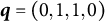 q equals left parenthesis 0 comma 1 comma 1 comma 0 right parenthesis