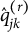ModifyingAbove q Subscript j k Superscript left parenthesis r right parenthesis Baseline With caret
