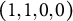 left parenthesis 1 comma 1 comma 0 comma 0 right parenthesis