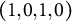 left parenthesis 1 comma 0 comma 1 comma 0 right parenthesis