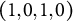 left parenthesis 1 comma 0 comma 1 comma 0 right parenthesis