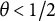theta less than 1 divided by 2