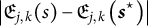 StartAbsoluteValue German upper E Subscript j comma k Baseline left parenthesis s right parenthesis minus German upper E Subscript j comma k Baseline left parenthesis s Superscript star Baseline right parenthesis EndAbsoluteValue