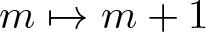 dollar sign m right arrow from bar m plus 1 dollar sign