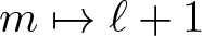 dollar sign m right arrow from bar script l plus 1 dollar sign
