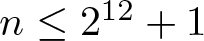 dollar sign n less than or equals 212 plus 1 dollar sign