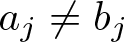 dollar sign aj not equals bj dollar sign
