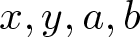 dollar sign x comma y comma a comma b dollar sign