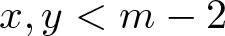 dollar sign x comma y less than m minus 2 dollar sign