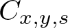 dollar sign Cx comma y comma s dollar sign