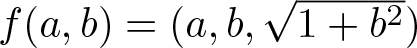 dollar sign f left parenthesis a comma b right parenthesis equals left parenthesis a comma b comma 1 plus b 2 right parenthesis dollar sign
