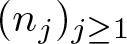 dollar sign left parenthesis nj right parenthesis j greater than or equals 1 dollar sign