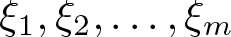 dollar sign xi 1 comma xi 2 comma ellipsis comma xi m dollar sign