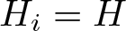 dollar sign Hi equals upper H dollar sign