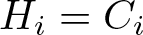 dollar sign Hi equals Ci dollar sign