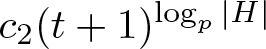 dollar sign c 2 left parenthesis t plus 1 right parenthesis logp vertical bar upper H vertical bar dollar sign