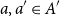 a comma a prime element of upper A prime