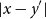 StartAbsoluteValue x minus y Superscript prime Baseline EndAbsoluteValue
