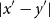 StartAbsoluteValue x prime minus y Superscript prime Baseline EndAbsoluteValue