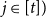 j element of left bracket t right bracket right parenthesis