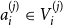 a Subscript i Superscript left parenthesis j right parenthesis Baseline element of upper V Subscript i Superscript left parenthesis j right parenthesis